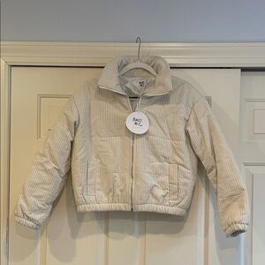 Princess Polly Cream Corduroy Puffer Jacket